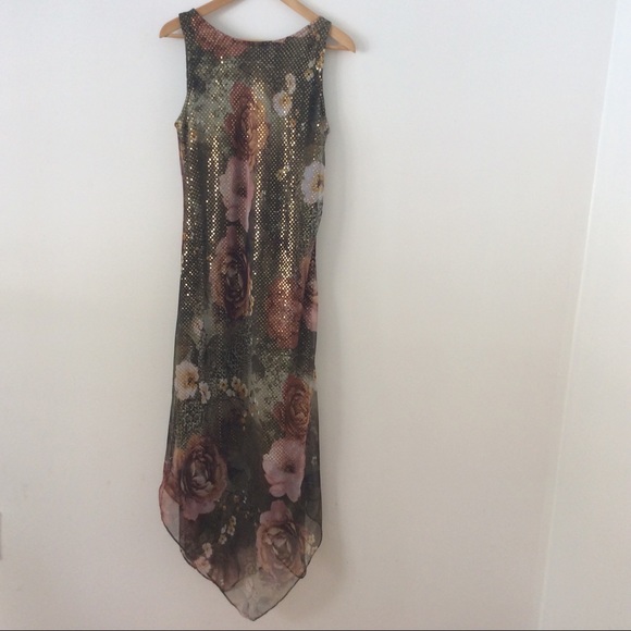 Jessica Howard Dresses & Skirts - Jessica Howard Sleeveless, Green Floral Maxi Dress